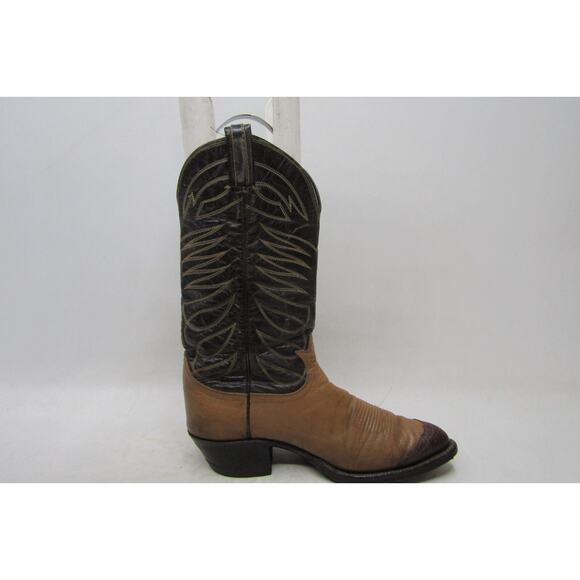 TONY LAMA Gold Label Mens Size 9 D Two Toned Brown Leather Cap Toe Cowboy Boots main image 6